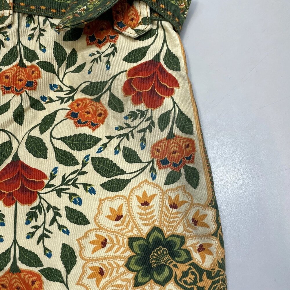 Farm Rio Women’s Sand Garden Tapestry Belted Shorts – Green Multi – Size 24 - Picture 12 of 12